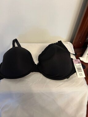 Fruit of the Loom Black Lace-Trim T-Shirt Bra
